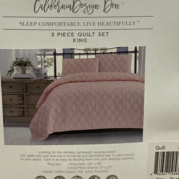 Quilt & Shams - California Design Den (Blush) Pink Quilt & Shams - Picture 4 of 6